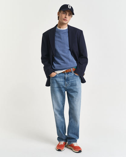 Cotton Piqué Crew Neck Sweater
