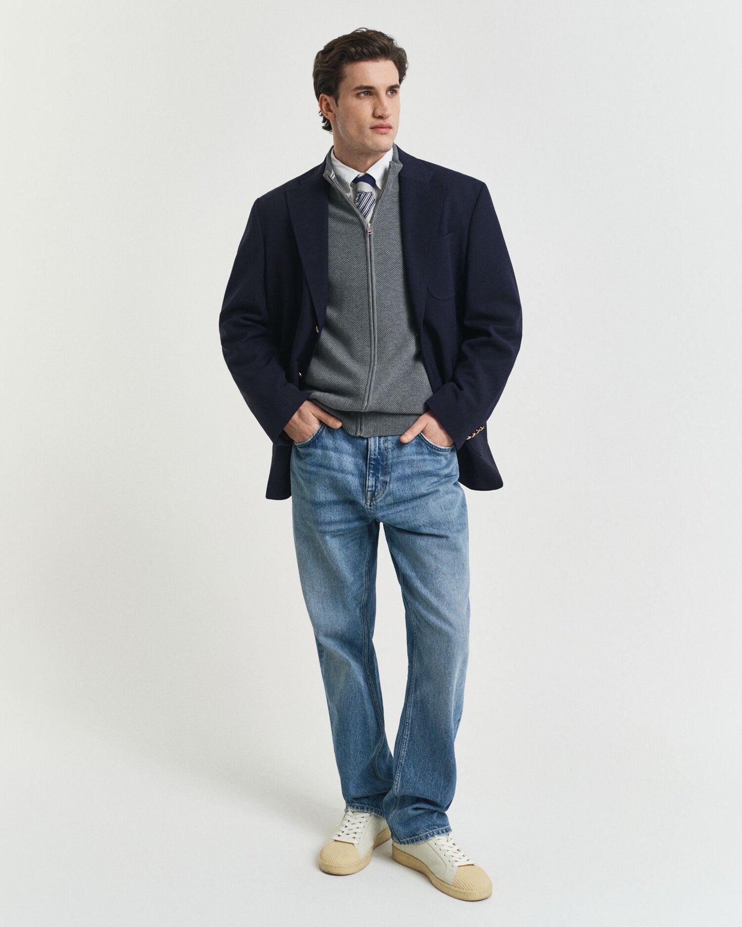 Cotton Piqué Zip Cardigan