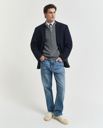 Cotton Piqué Zip Cardigan