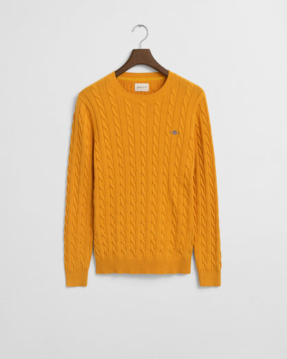 Cotton Cable Knit Crew Neck Sweater
