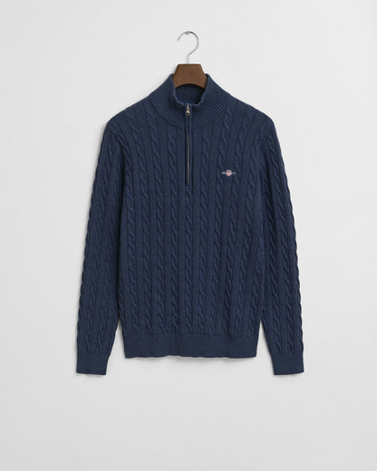 Cotton Cable Knit Half-Zip Sweater