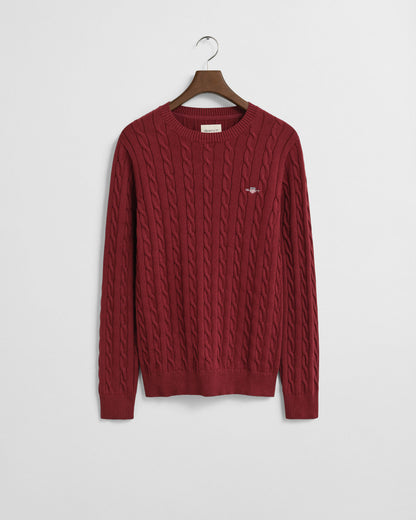 Cotton Cable Knit Crew Neck Sweater