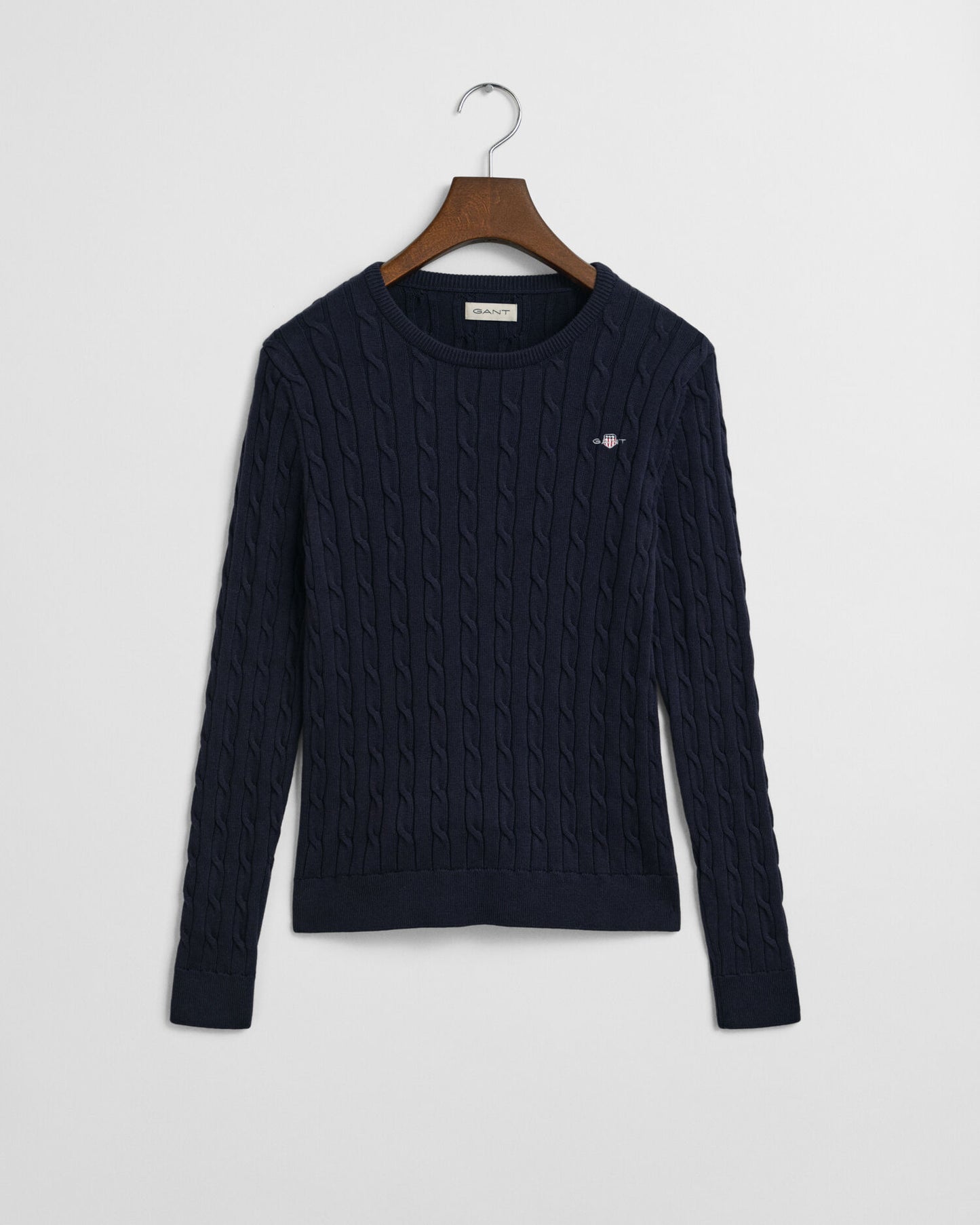 Teen Girls Stretch Cotton Cable Knit Crew Neck Sweater