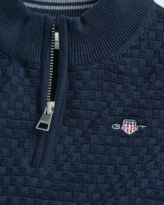 Kids Micro Textured Half-Zip Sweater