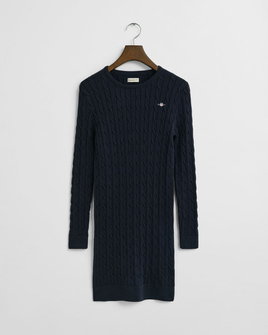 Teen Girls Stretch Cotton Cable Knit Dress