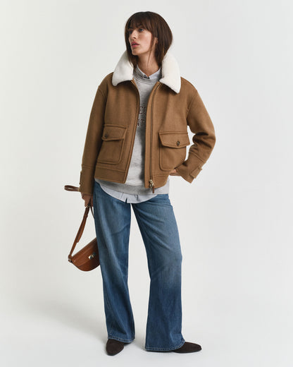 Wool Blend Flight Jacket