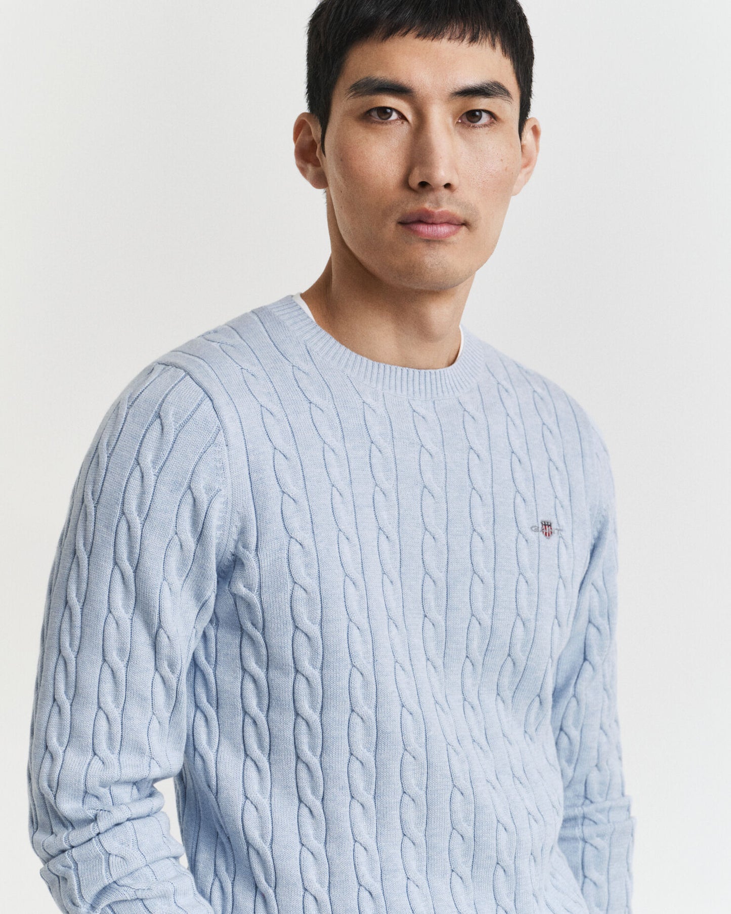 Cotton Cable Knit Crew Neck Sweater