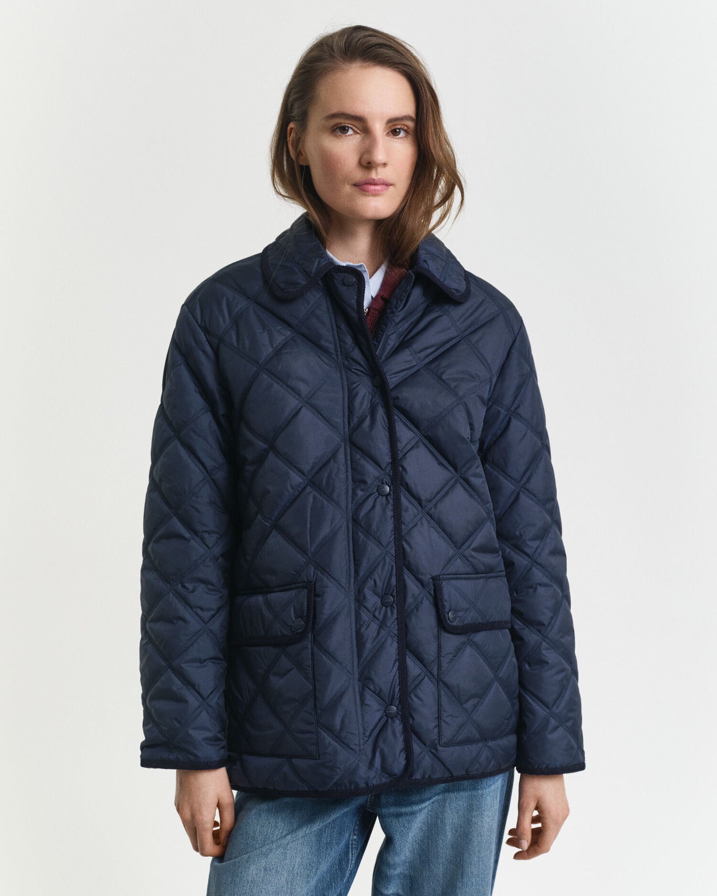 Quilted Corduroy Trim Jacket