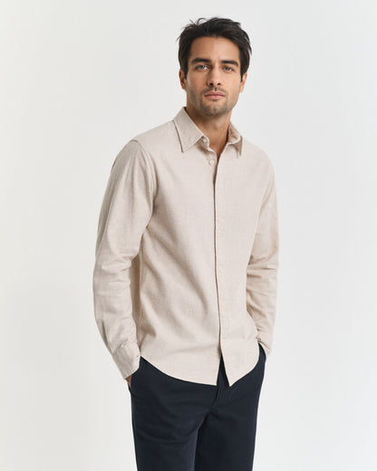 Regular Fit Melange Flannel Shirt
