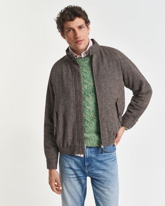 Wool Blend Harrington Jacket