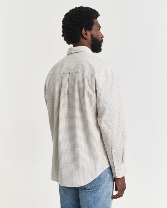 Oversized Fit Checked Luxury Oxford Shirt