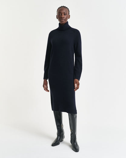 Knit Detail Turtleneck Dress