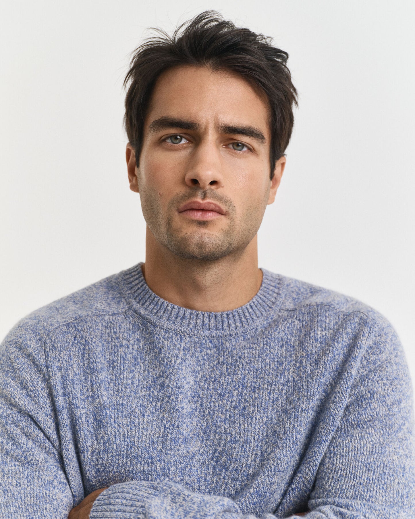 Wool Blend MoulineCrew Neck Sweater