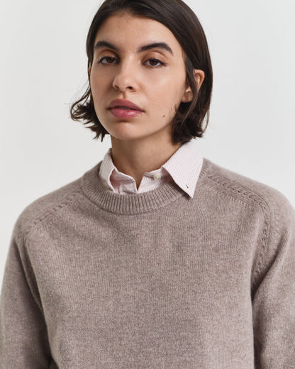 Soft Wool Cashmere Blend Crew Neck Sweater