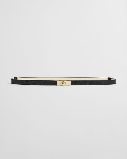 Turn-Lock Buckle Croc Effect Belt