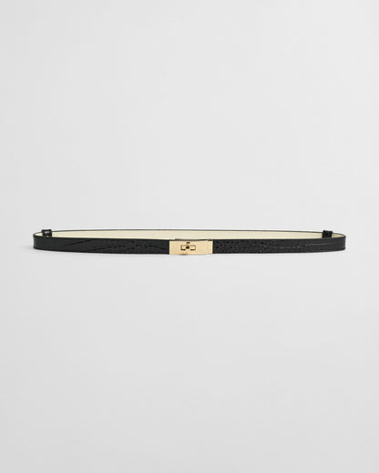 Turn-Lock Buckle Croc Effect Belt
