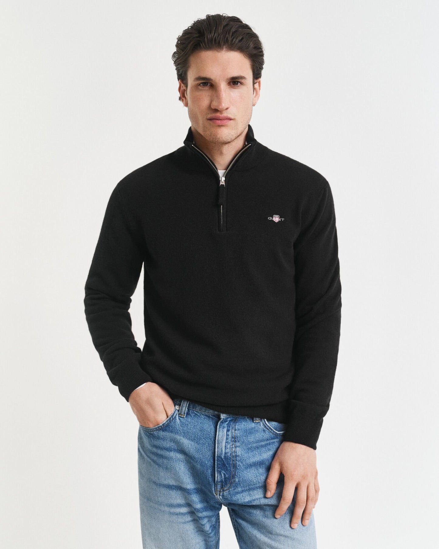 Superfine Lambswool Half-Zip Sweater