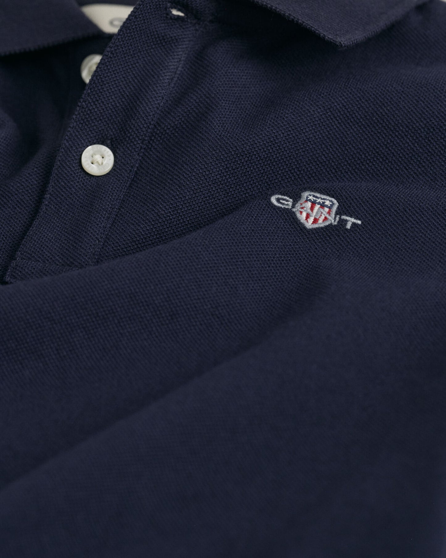 Kids Shield Long Sleeve Piqué Polo Shirt