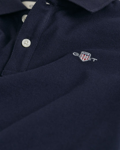 Kids Shield Long Sleeve Piqué Polo Shirt