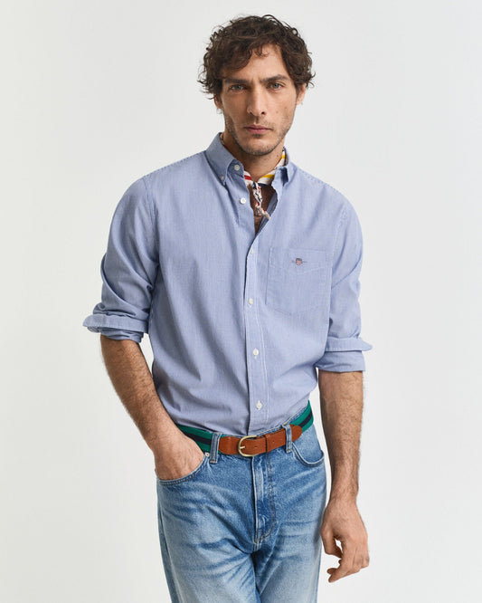 Regular Fit Classic Banker Stripe Poplin Shirt